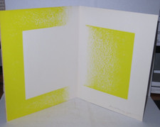 Richard Anuszkiewicz giallo litografia rovesciata op art 1970 firmata in piatto