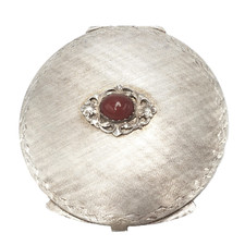 Portacipria da borsa antico con piumino in argento 800 vintage anni '20 Italia