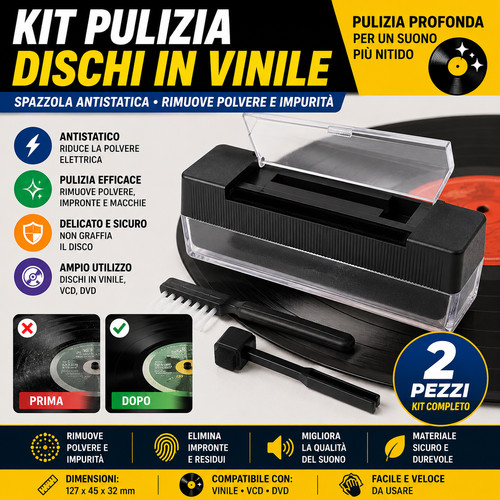 Kit pulizia dischi vinile - kit,