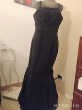 ABBIGLIAMENTO DONNA RAGAZZA ABITO LUNGO NERO CAPODANNO ANNIVERSARIO CERIMONIA