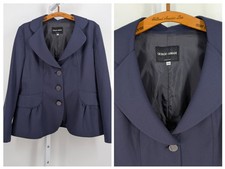 Blazer plissettato Giorgio Armani scolpito Navy Tech Avantgarde Italia vintage Y2K