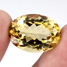 Citrino naturale non trattato color oro taglio ovale gemma carati 22,70