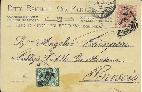 Cartolina pubbl ditta - cartolina,