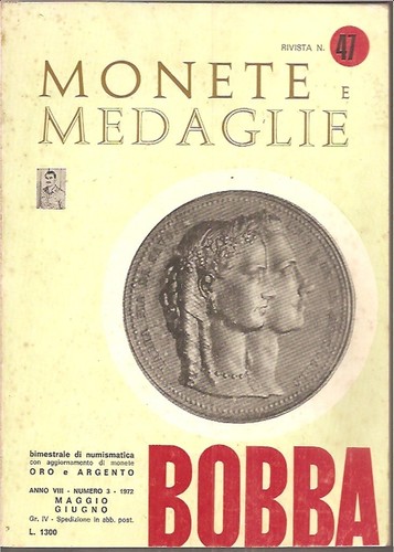 Bobba 1972 monete - , medaglie