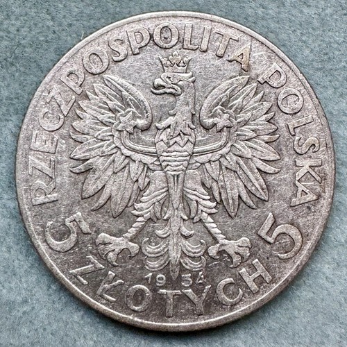 Moneta argento polonia zloty - polonia, 5