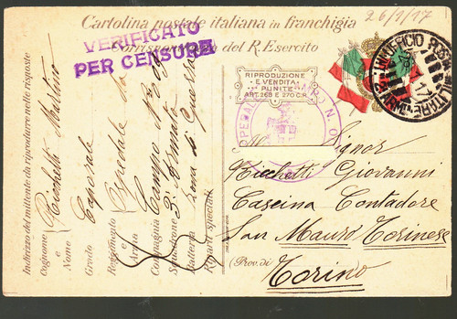 Ww1 1917 franchigia posta - ww1,
