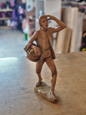 ANRI KUOLT - PASTORE CON CESTA CESTO 12 cm PRESEPE IN LEGNO STATUETTA STATUINA