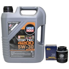 Kit Olio Motore 5W-30 5 Litri + Filtro Olio SM 5085 per AUDI A1 A3 SPORTBACK