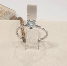Anello cuore acqua marina e