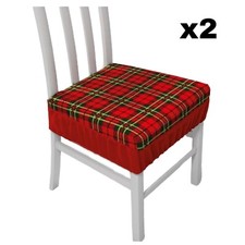 Cuscini Sedie Cucina Con Fascia Elastica Natalizi Tartan Scozzese Imbottiti