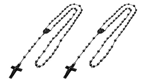 Collana rosario uomo 2pz - rosario,