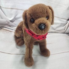 Peluche cane Douglas cacao cioccolato laboratorio labrador floppy rosa etichetta 12 pollici 2002