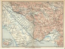 PALUDI PONTINE MONTI AUSONI Latina Frosinone Carta geografica Touring Club 1924