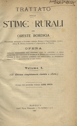 Trattato delle stime rurali.