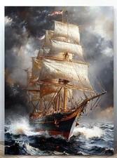 STAMPA SU TELA DI VELIERO IN