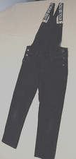 TUTA/ SALOPETTE LUNGA  JEANS  " BOYFRIEND " NERO Y 10/11 H CM146 (s12)