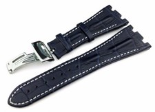 Cinturino in vera pelle blu