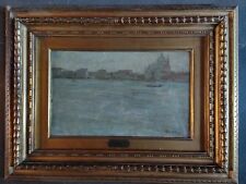 CESARE LAURENTI OLIO SU TELA VENEZIA LA CHIESA DELLA GIUDECCA DEL REDENTOR 27X16