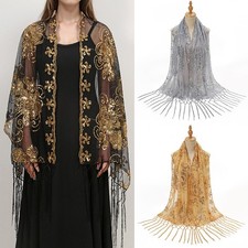 Sciarpe A Lunghe Parti Tormentate Muslim Pesciale Silfry Golden Scirpa ☆