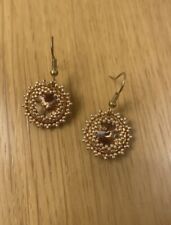 orecchini in perline di vetro e pietra centrale swarovski hand made