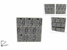 Mobiletto Mini Cassettiera Legno Bianco Decoro Maioliche 6 Cassetti dfh