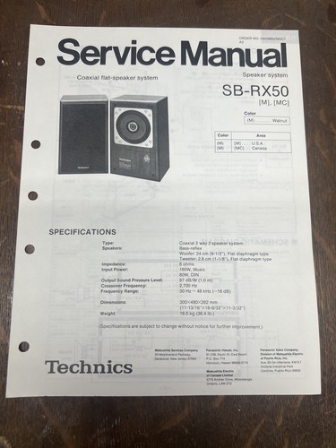 Technics rx50 manuale di - technics, sb-rx50
