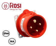 SPINA MASCHIO CEE TRIFASE 3P+T DA INCASSO CON PIASTRA DI FISSAGGIO A 4 FORI