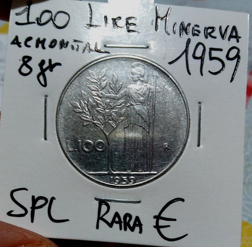 100 lire 1959 minerva - 100, spl