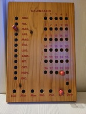 Calendario Perpetuo Legno da Appendere a Parete Vintage giorni mesi modernariato