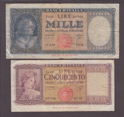 Italy 88d 500 1000 lire - italy, p.80+88d