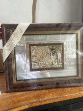 NUOVO!QUADRO IN BASSORILIEVO ARGENTO 925-SPECCHIO SCANALATO-PAESAGGIO IN RILIEVO