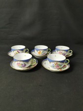 Herend -fiori con motivo a squame di pesce blu - Tazza da tè con piattini