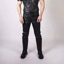 Jeans in vera pelle nera