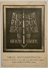 FUTURISMO TARGA ANTISANZIONIONISTA PER LE CITTÀ DELLA BONIFICA CARTOLINA THAYAHT