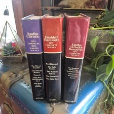 Lot of 3 Five Complete Novels/ 2 Agatha Christie & 1 Dashiell Hammett Hardcover 