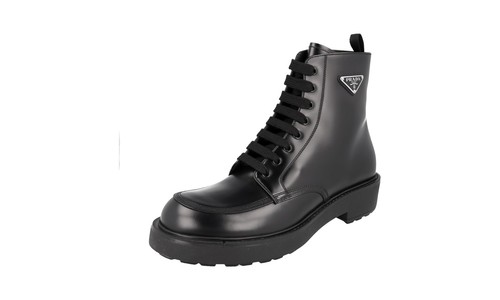 Prada leather combat boots - prada,