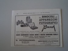 advertising Pubblicità 1929 BINOCOLI APPARECCHI FOTOGRAFICI BUSCH - EMIL