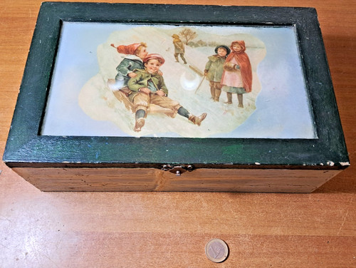 Scatola legno vetro - legno, e