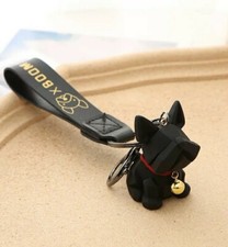 2 pezzi Portachiave Bulldog Francese Nero 