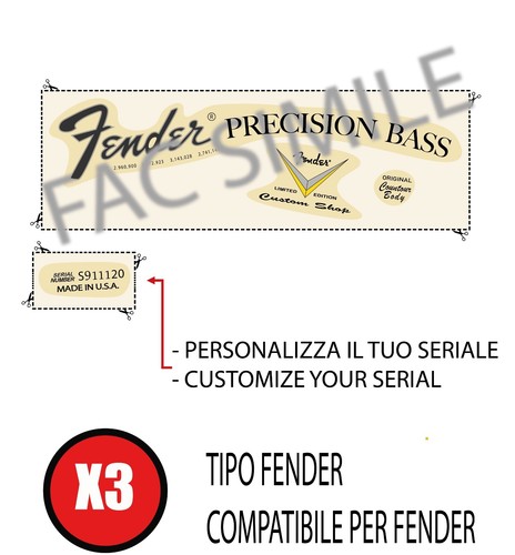 Decal tipo fender precision - decal,