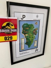 Quadro "ISLA SORNA MAP" di Jurassic Park 35x25 + Omaggio Pass car