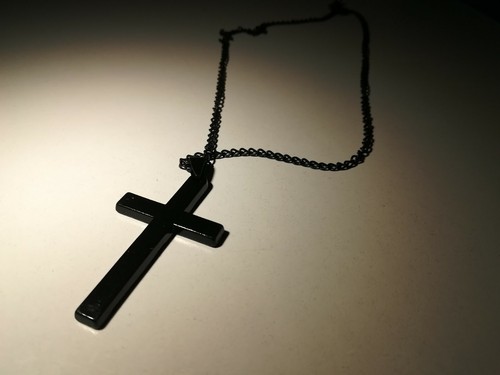 Collana crocifisso colore nero - crocifisso,