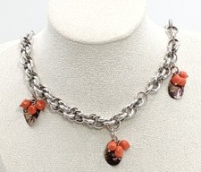 bracciale vintage argento 925 e charms corallo