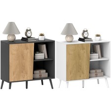 HOMCOM Credenza Moderna con Armadietto e Vano Portaoggetti in Legno
