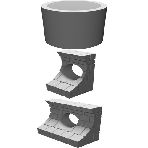 Muro con tubo fogna openforge - muro,