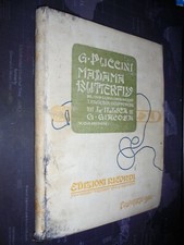 Puccini G.; MADAMA BUTTERFLY pianoforte solo; Ricordi 1917 spartito d'epoca