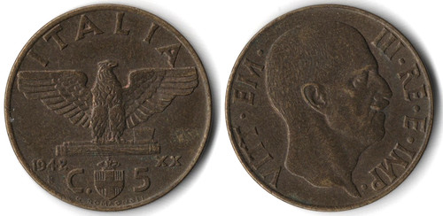 Italia centesimi 1942 - italia, centesimi,