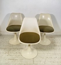 SET 3 SEDIE BIANCHE DESIGN ANNI 70 SEDIA Play ITALY CHAIRS Tulip KNOLL STYLE