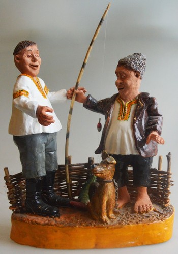 Statuina vintage pescatore - statuina,