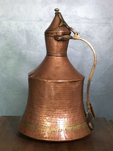 Brocca antica rame ottone - e,